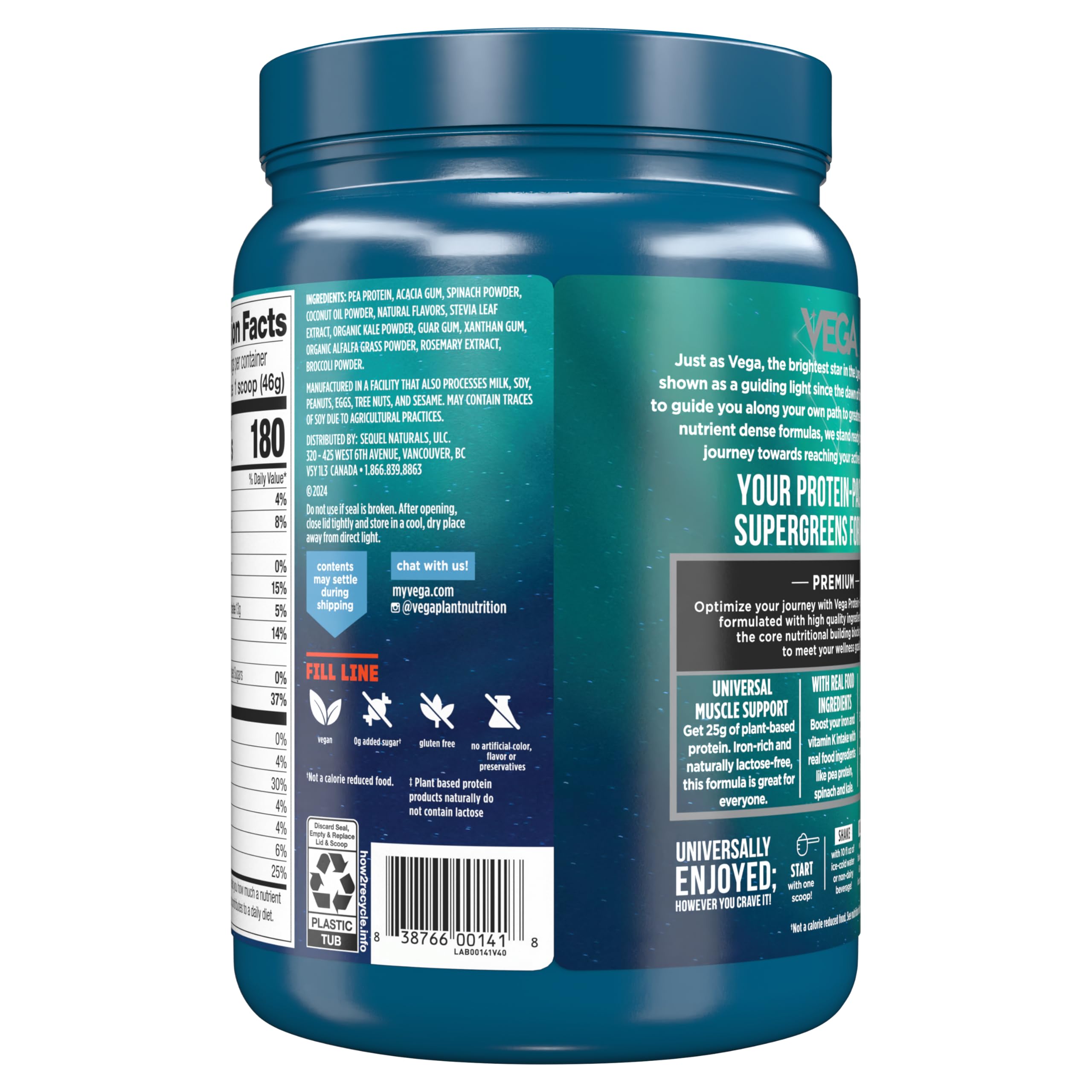 Vega Protein and Greens Protein Powder Creamy Vanilla (11 Servings) 25g Plant Based Protein Plus Veggies, Vegan, Non-GMO, Pea Protein for Women and Men, 1.2lbs — Amazon image 6