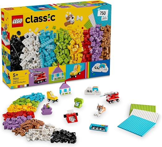 LEGO Classic Kreatywny zestaw do budowania i zabawy 11044 | Zestaw klocków konstrukcyjnych, łatwe budowanie, prezent dla dzieci 5+, dla dziewczynek i chłopców, 750 elementów