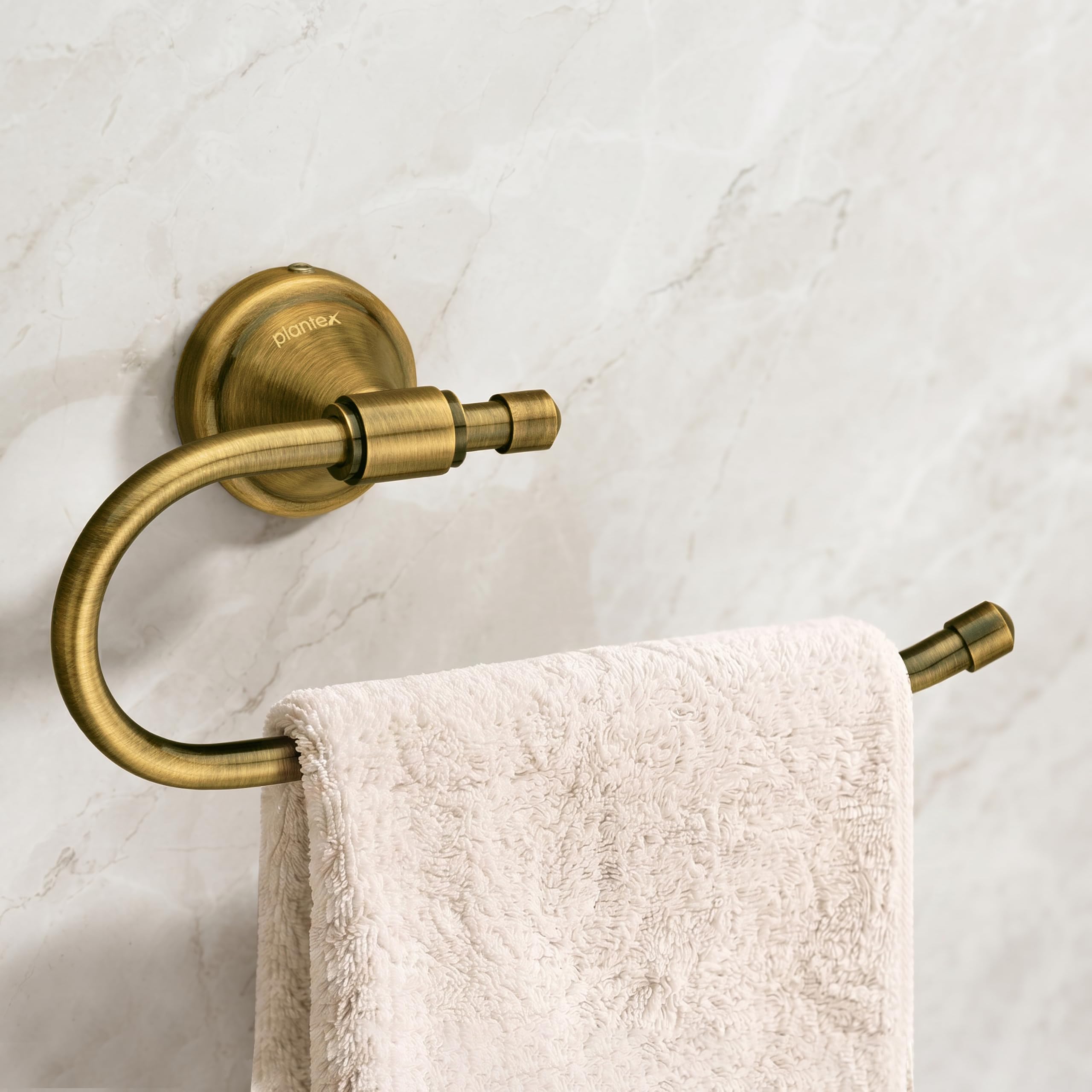 Plantex Bathroom Accessories - Stainless Steel 304 Grade Niko Napkin Holder/Towel Holder/Towel Hanger for Kitchen/Towel Ring (Brass Antique)-picture-27