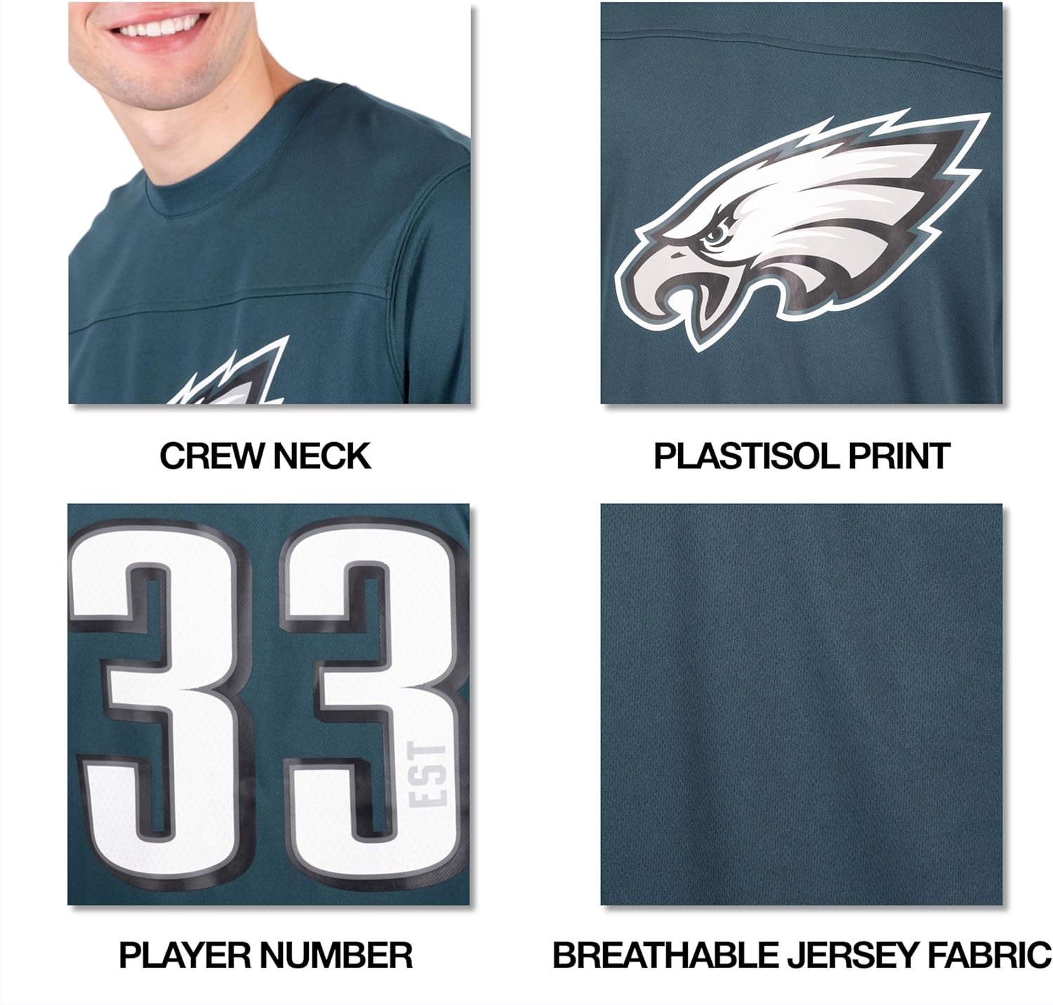 Ultra Game Adults NFL Official Soft Mesh Vintage Beast Mode Jersey T-Shirt - Image 5