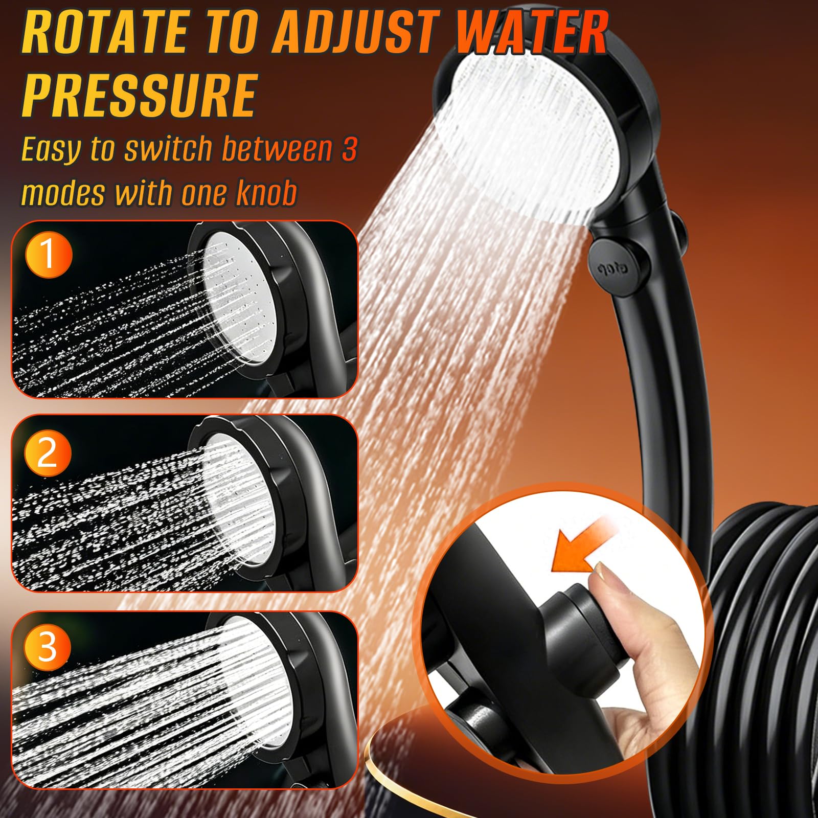 Tragbare Campingdusche, 8000mAh Camping Dusche mit Pumpe und Tauchsieder Temperaturanzeige Außenduschen Set Wasserdicht IPX8 mit 20L Klappbarer Eimer Duschkopf und 2M Schlauch