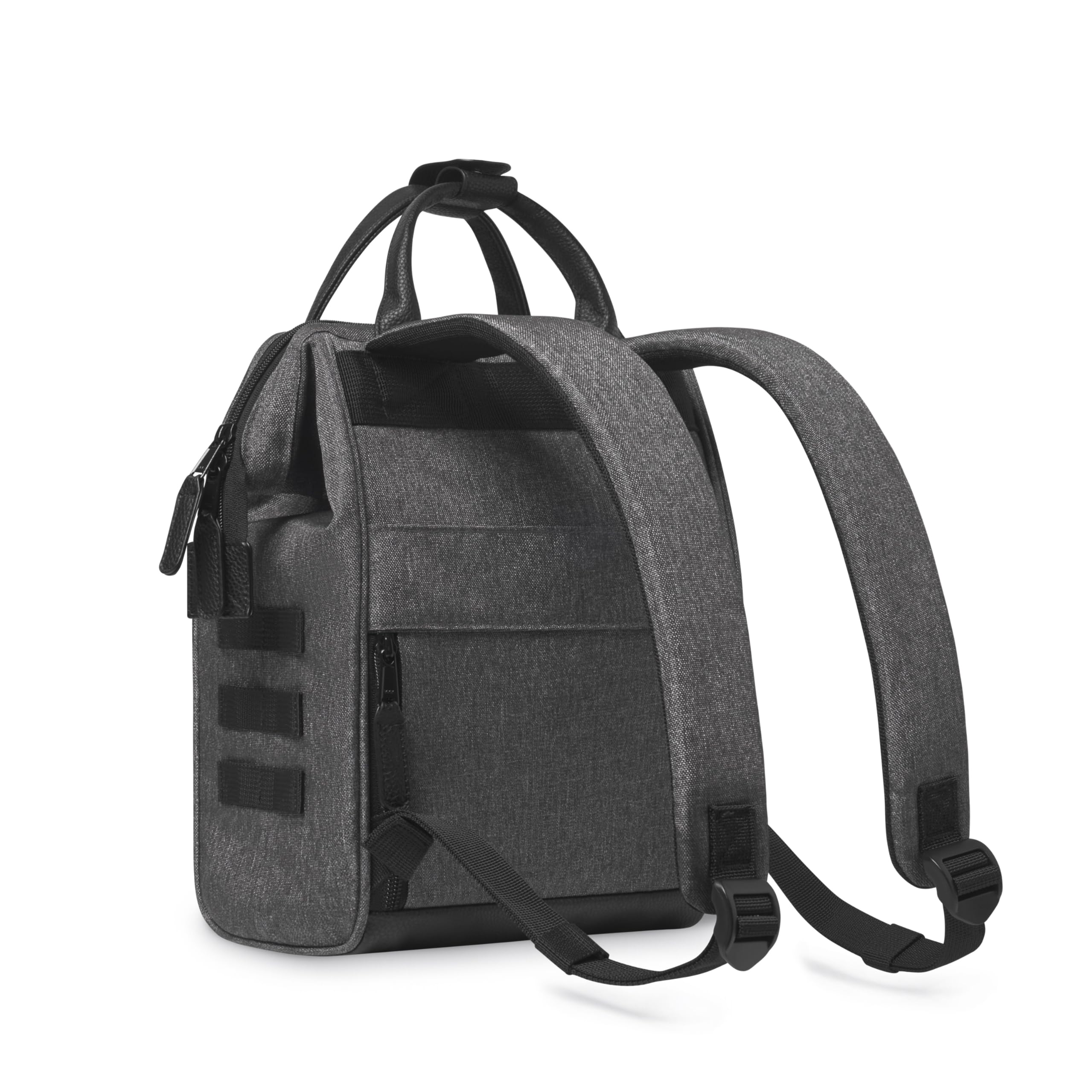 Cabaïa - Zaino Adventurer - Idrorepellente - scomparto per PC - 2 tasche intercambiabili - Vegan certificato - Zaino da viaggio, lavoro e scuola - Grigio