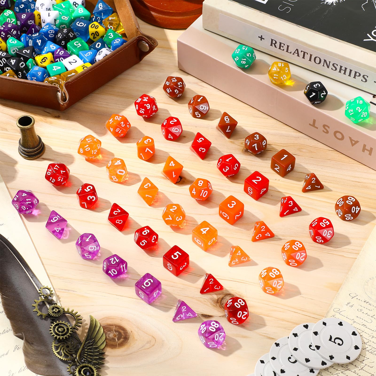 TOYANDONA Bulk Polyhedral Dice – 60PCS Red 4-Sided Dice Set, Acrylic, Large Numbers, For DND RPG Tabletop Games