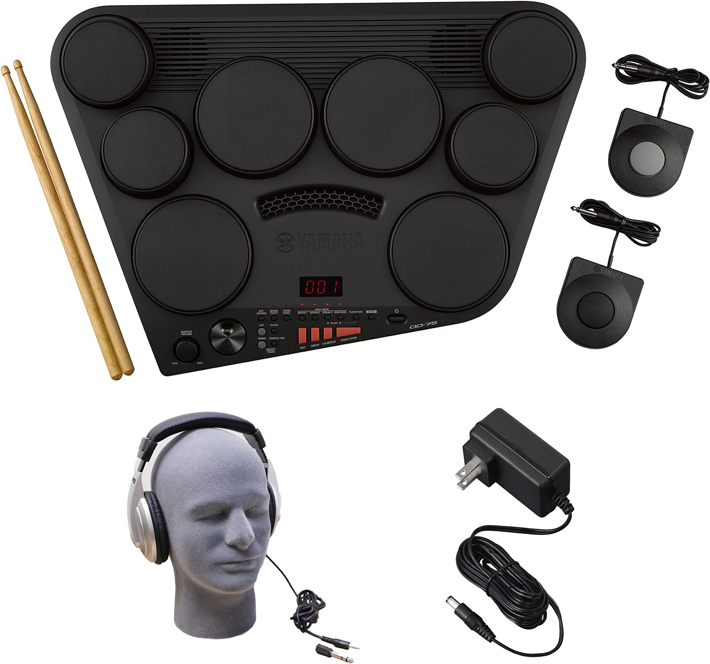 DD-75 Portable Digital Drums Package with Headphones & Power Supply