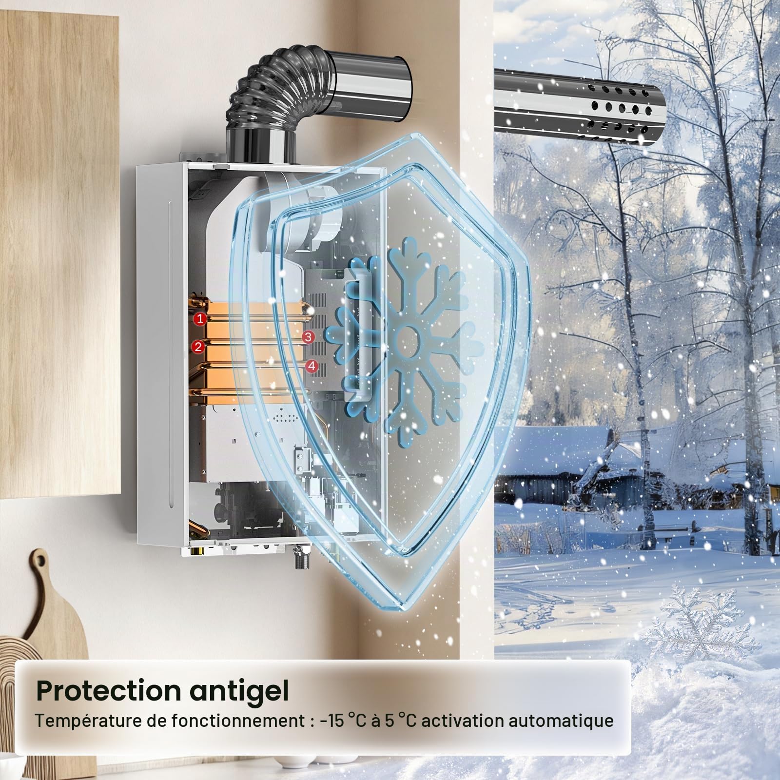 ThermoMate ECO Chauffe-eau à gaz Indoor 12 litres, ErP/Low Nox