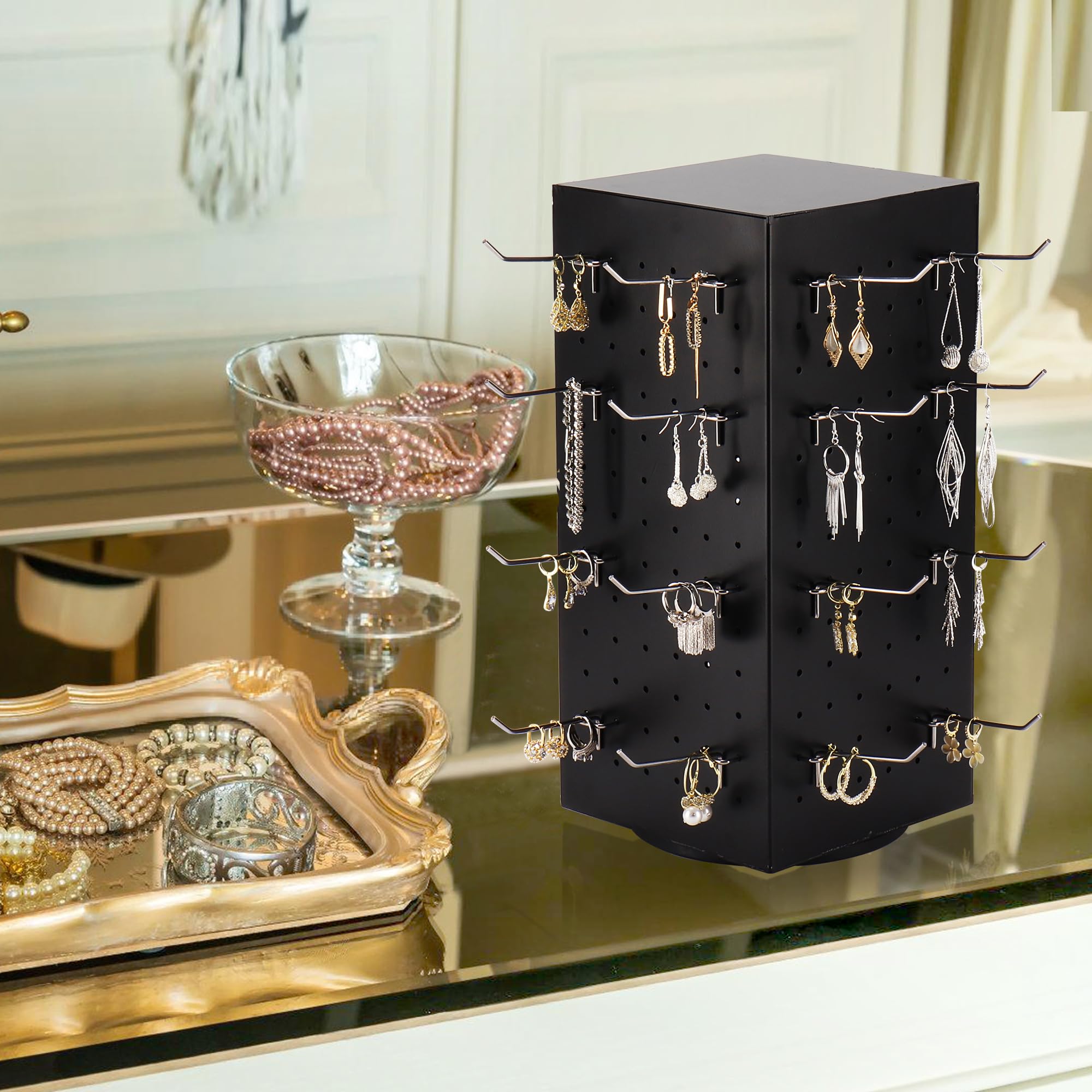 Spinning Retail Display Rotating Pegboard Display Stand - 4-Sided ...