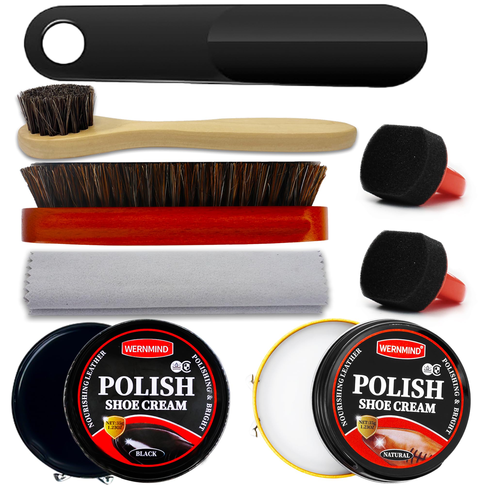 Black Brown Shoe Polish Kit Saddle Soap Mink Oil Boots Shoe Shine