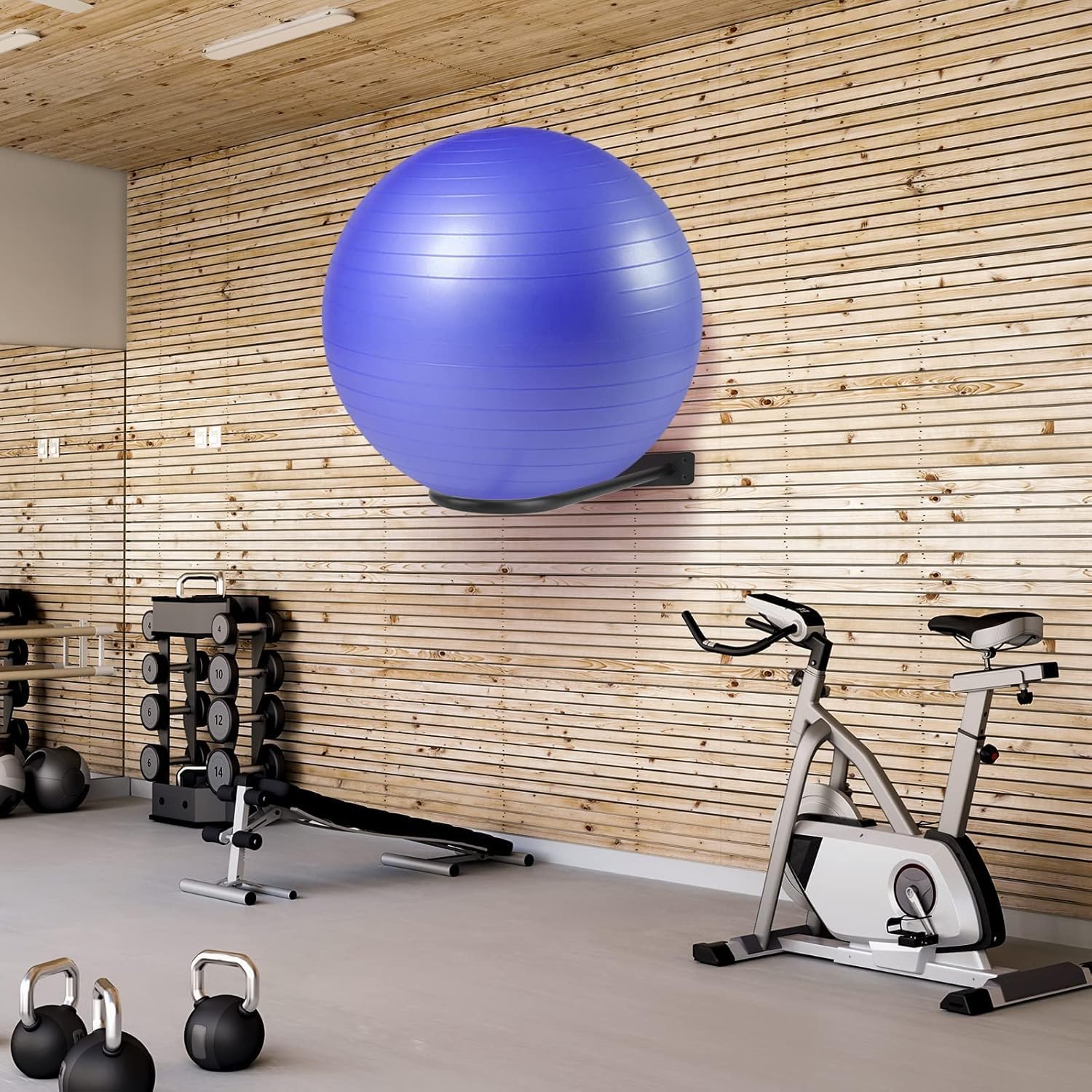 54112 Medicine Ball Rack - Wall Mount Stability Ball Storage Rack/Exercise ball stand for physiotherapy clinic/gyms and sports room (Black)-image-19