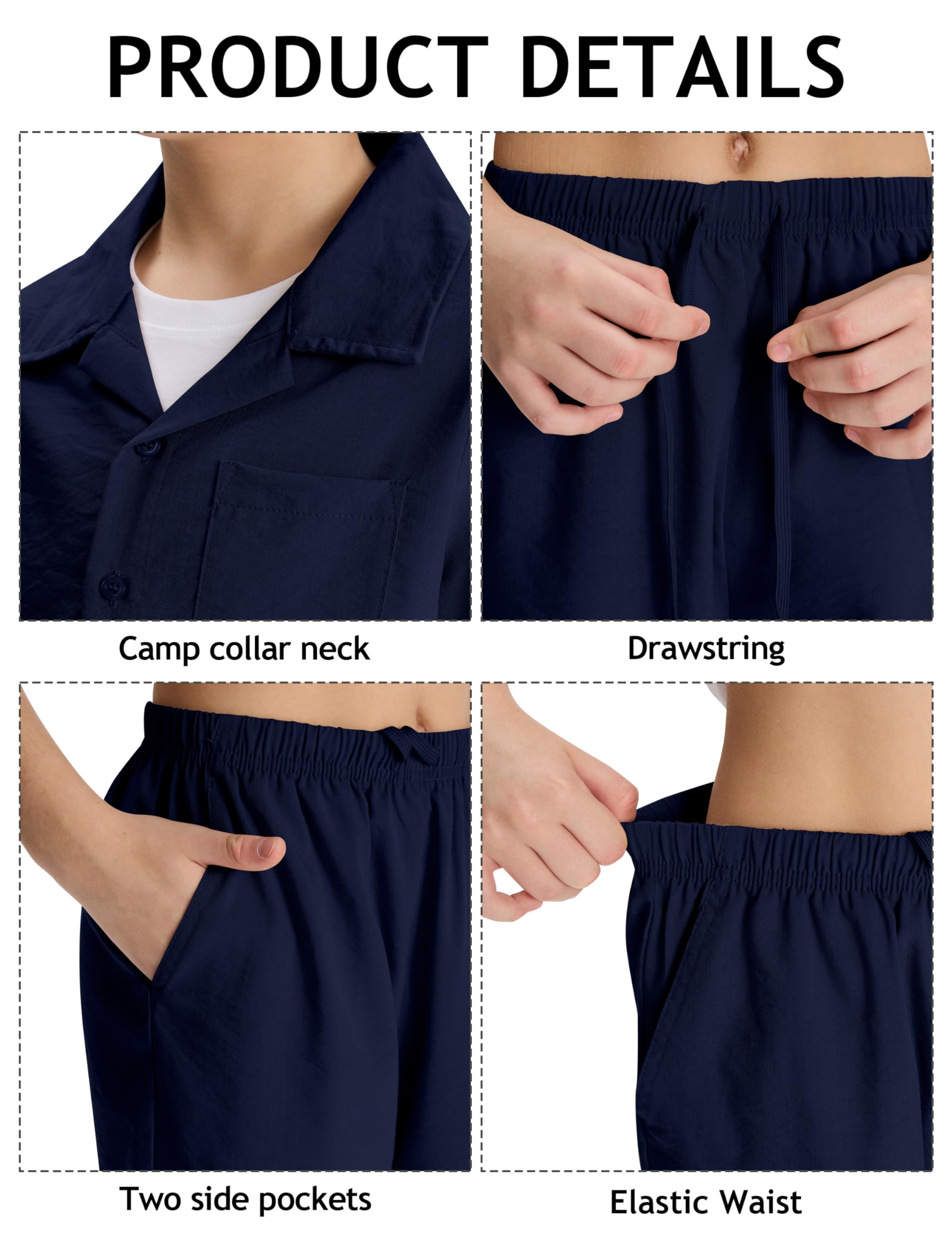 MoFiz Freizeitanzug Trainingsanzug Jungen Bekleidungsset Kurzarm-Hemden Shorts Sommersets Kinder Größe 128-174