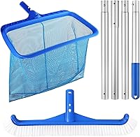 Vista 10 de Skimmer de piscina - Red de skimmer de piscina sin poste, red de skimmer de hojas de piscina con marco reforzado, redes de piscina de mayor