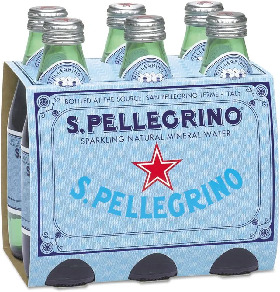 San Pellegrino 80087 Sparkling Natural Mineral Water, 8 oz Bottle, 24/Carton