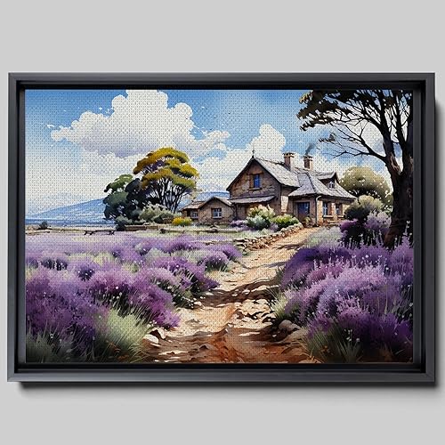 Fields of Lavender, Watercolor Provence Landscape and Lavender Field, Watercolor Prints of Serene Beauty, Canvas Prints, Wall Decor