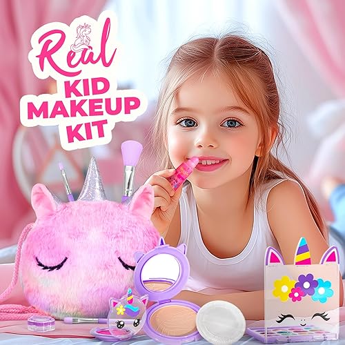 Miniatura 61 de ULOVEME - Kit de maquillaje real para niñas pequeñas, juguete de maquillaje real, no tóxico, lavable, regalo de cumpleaños para niñas de 3, 4, 5, 6