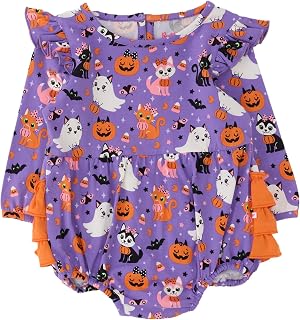 RuffleButts Toddler Girls Classic - Long Sleeve Bubble Romper