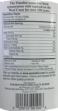Paladini All Natural Cioppino Pasta Sauce, 26 oz., Case of 6 bottles