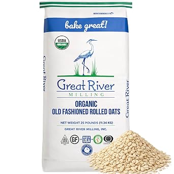 Great River Milling Organic Old Fashioned Rolled Oats, 25 lb