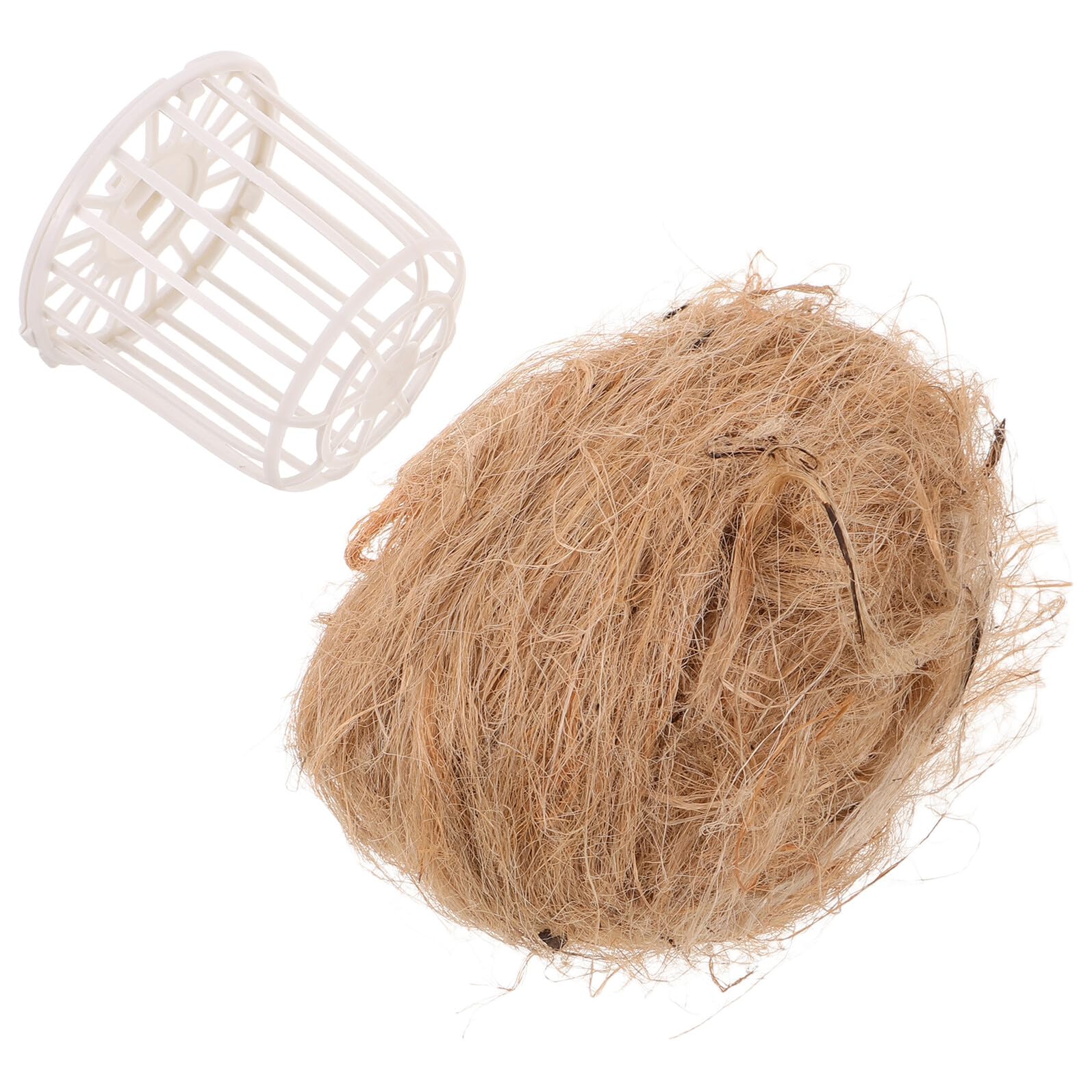 BESPORTBLE Nid de Reproduction Naturel en Jute avec Panier de Rangement Matériaux de Nidification pour Canaris Perruches et Pinsons Litière Confortable et Hygiénique pour Cage D’Oiseaux