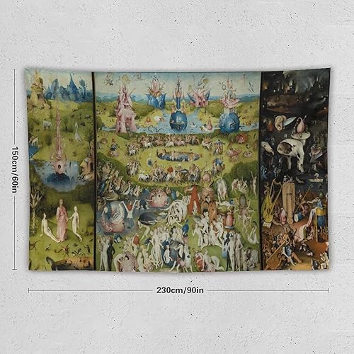 Miniatura 10 de JU XIANG Hieronymus - Tapiz de Bosch, diseño de jardín de delicias terrenales, decoración del hogar, arte de pared, impresión para dormitorio