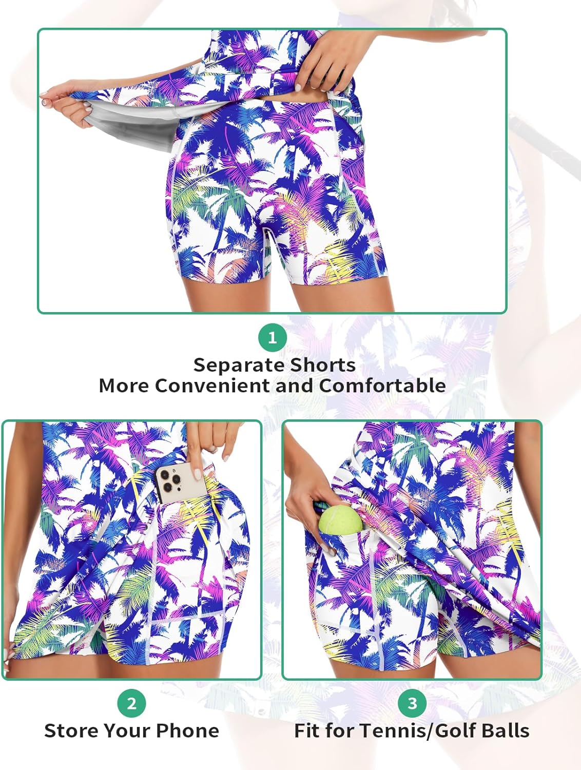 Soneven Women’s Tennis Dress Racerback Sleeveless Golf Dresses with Shorts and Pockets V Neck Workout Athletic Dresses - Image 4