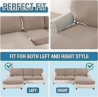 Vista 455 de H.VERSAILTEX 2025 New Sectional Couch Covers 8 Pieces Stretch Sofa Covers for Sectional Sofa Set Separate L Shaped Couch Cover for Both Left/Right