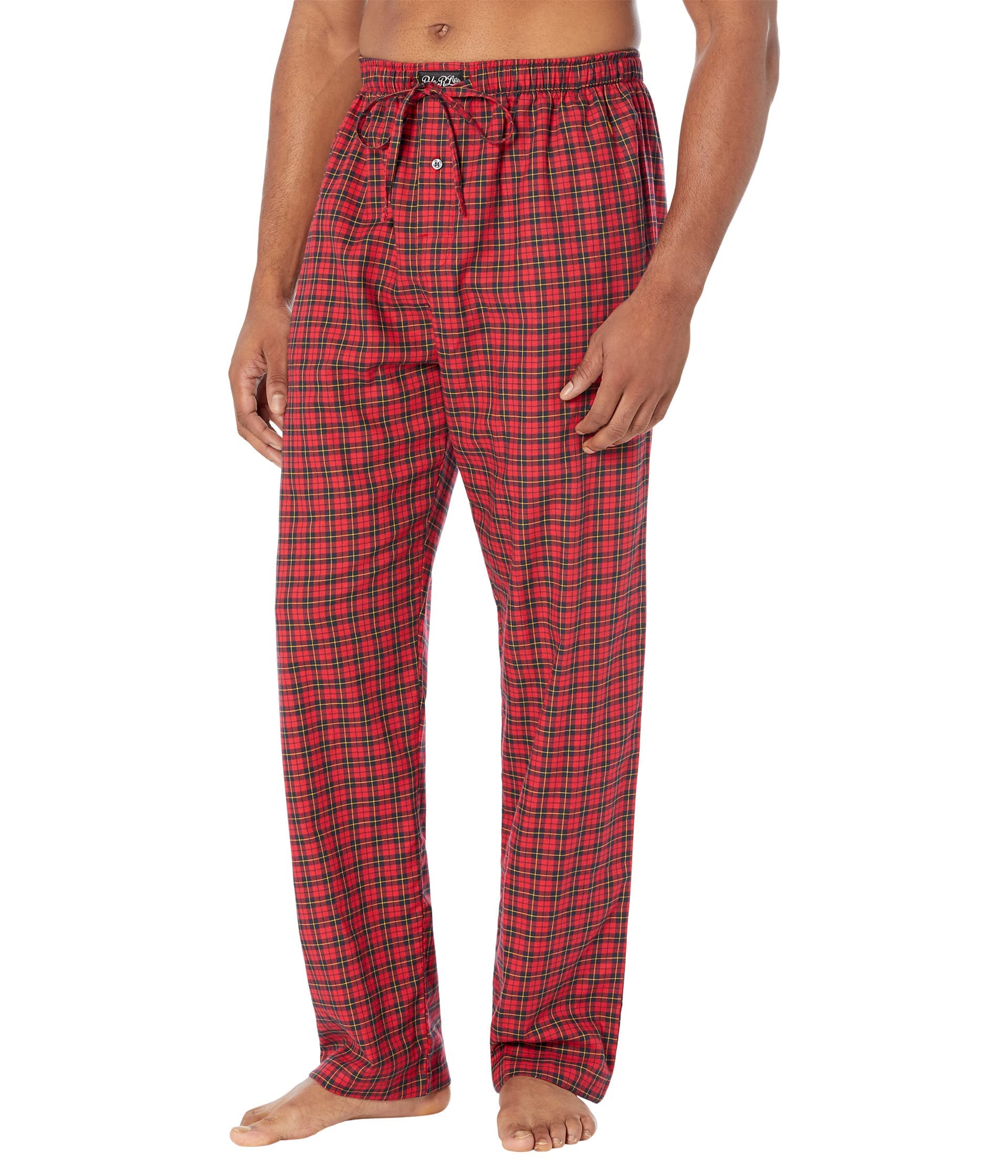 Polo Ralph LaurenMen's Flannel PJ Pants, Landmark Plaid/Gold Bugle Pony  Print, LG