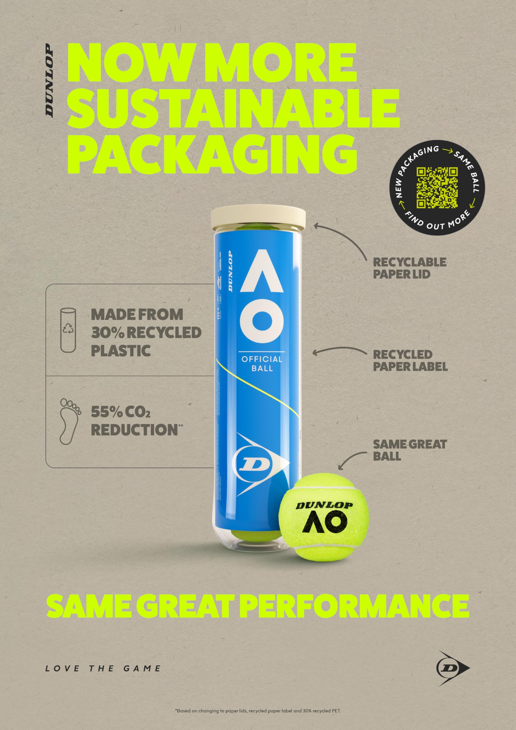 DUNLOP Tennisball Australian Open - für Sand, Hartplatz und Rasen (4 Bälle) (Packung mit 3)
