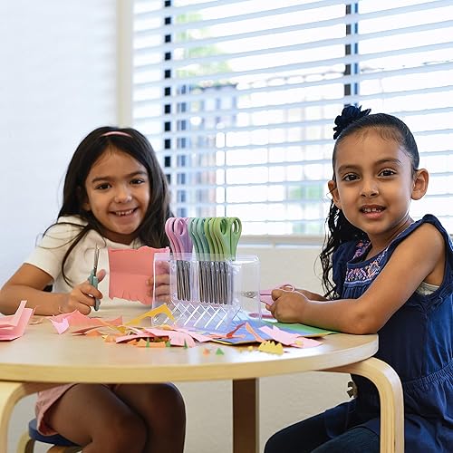 Miniatura 8 de ECR4Kids ELR-13214 - Tijeras de corte TwinGrip para niños para aulas escolares punta roma surtido