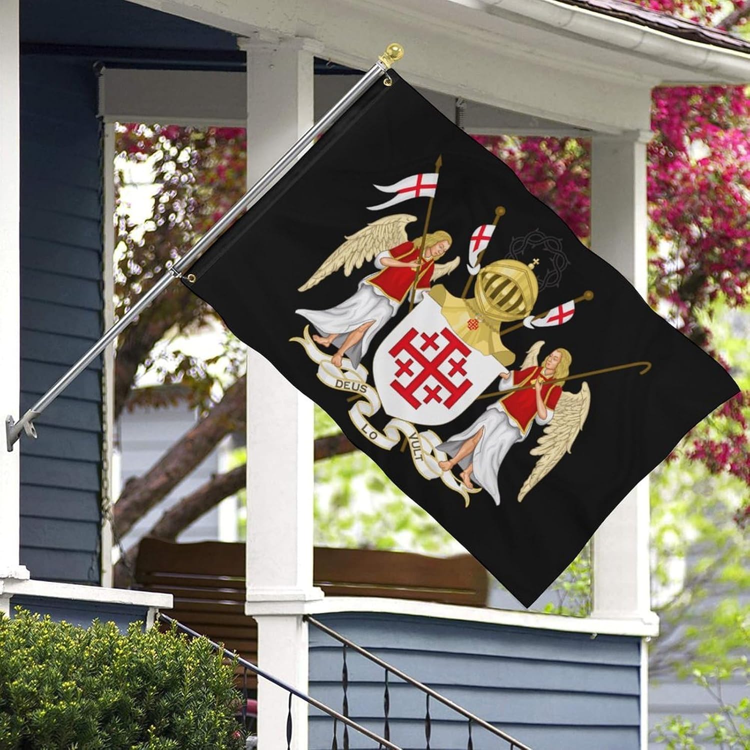 Order of The Holy Sepulchre Funny Flags 4x7 Ft Double Sided 3x5 Ft Banner with Brass Grommets for Garden Outside