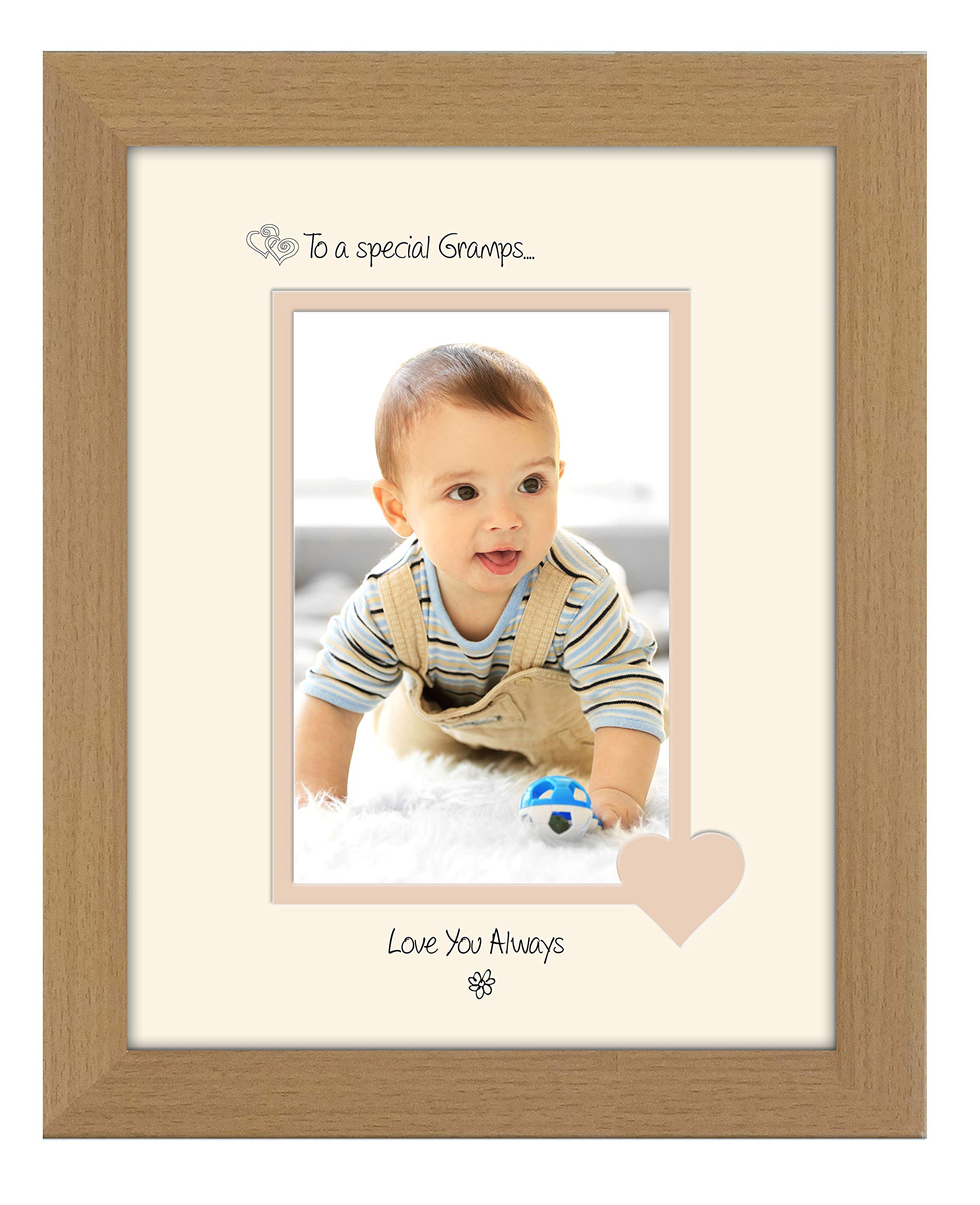 Photos In A Word Oak Finish Frame Cream Mount Beige Inside Gramps Photo Frame Special Gramps Love You Always Portrait 1144F Double Mounted Quality Gift (Oak Finish Frame Cream Mount Beige Inside)