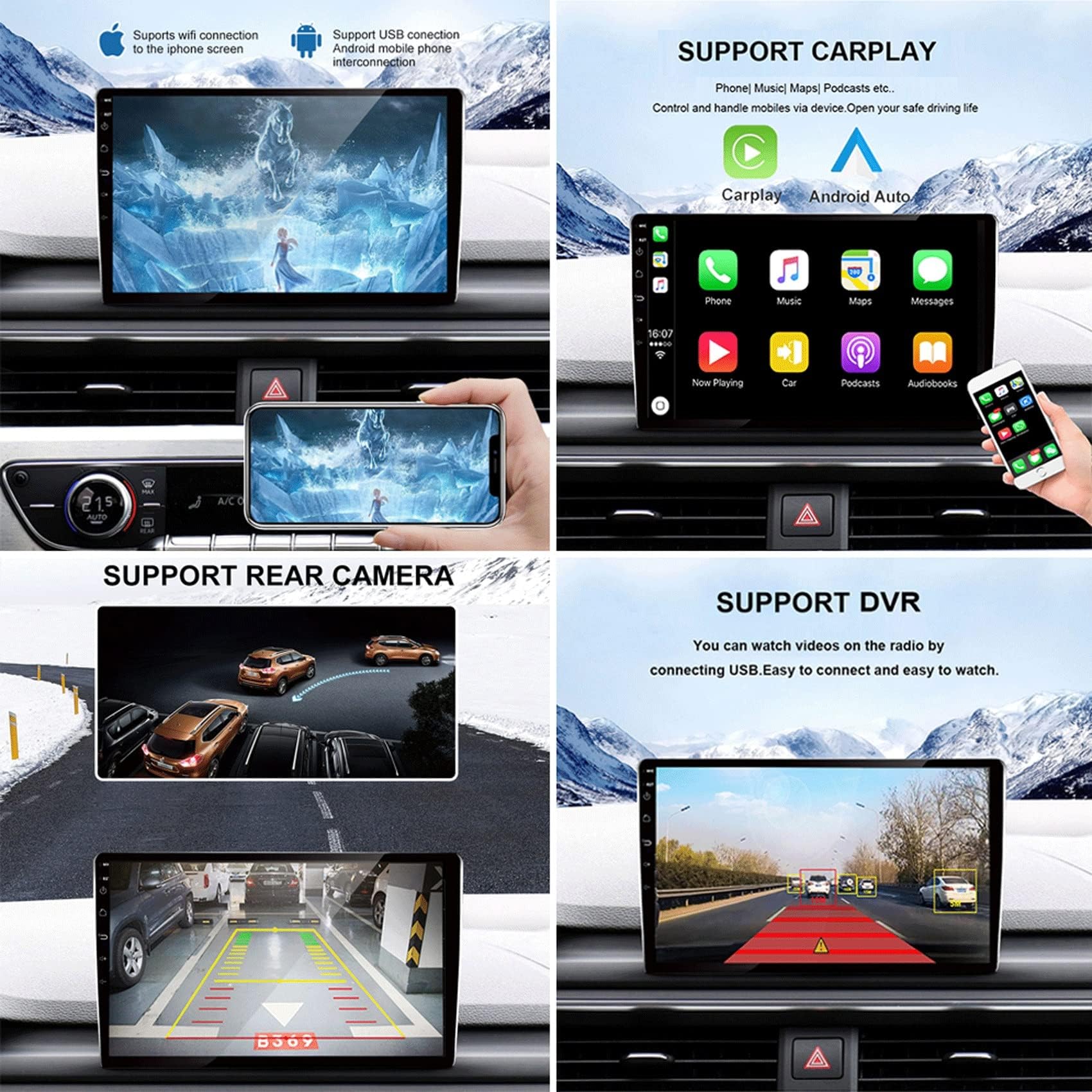 9" Android 12 2 Din Autoradio Bluetooth Main Libre avec pour Volvo XC70 V70 S60 2004-2009 Poste Radio Voiture Soutient USB FM AM Carplay HD Multi-Touch Écran,K7 8 Core 4G+WiFi 8G+128G