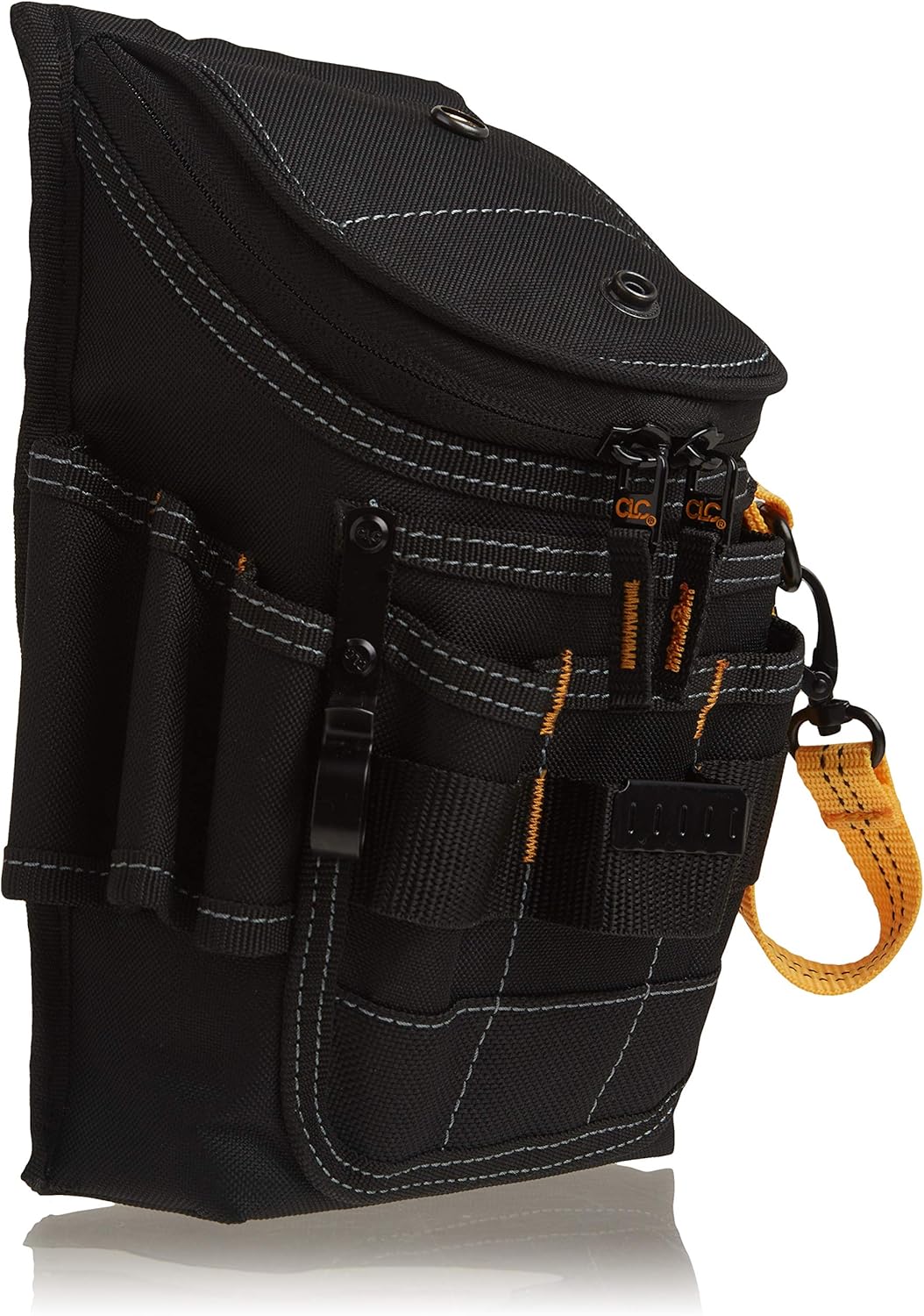 CLC Custom Leathercraft 1524 Ziptop Utility Pouch, Medium, Black, 11 Pockets - Tool Pouches - 
