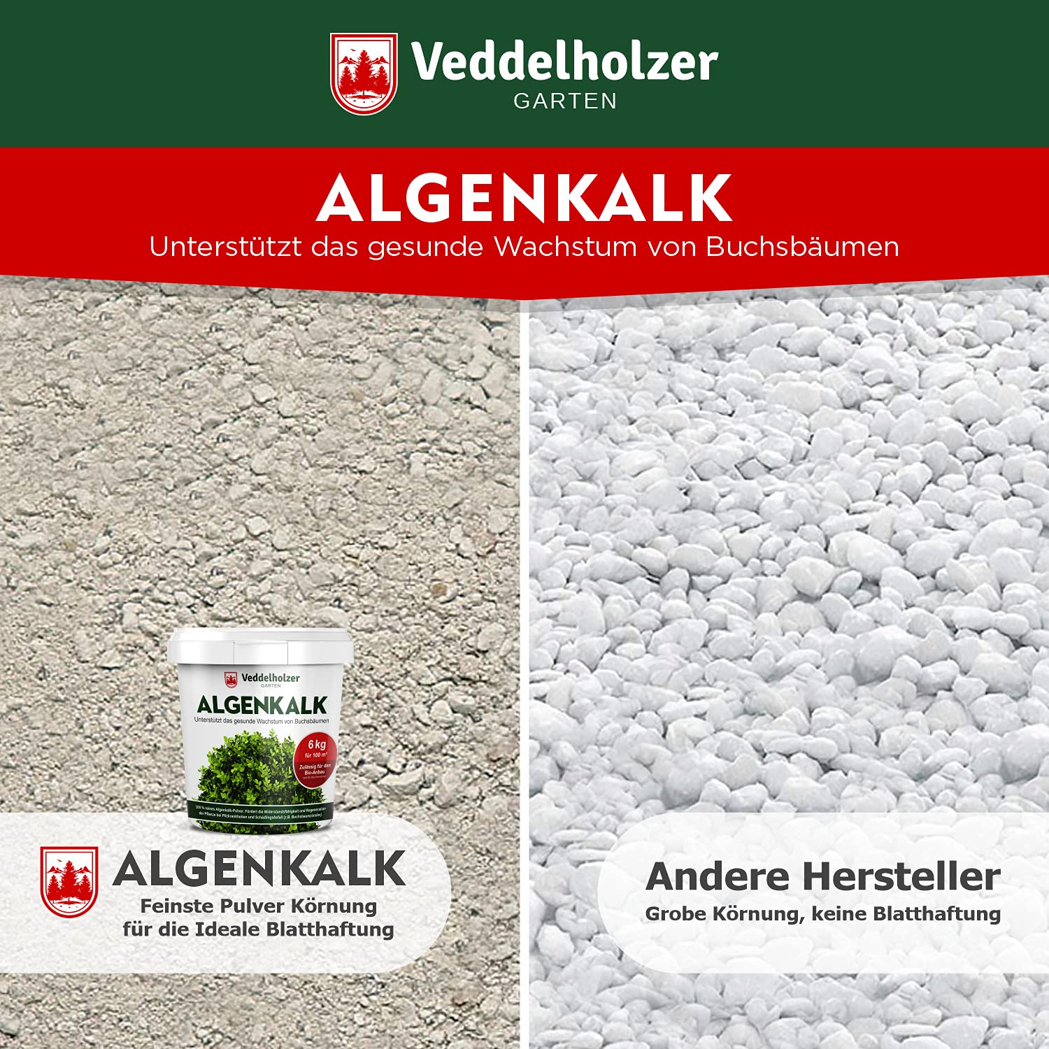 DER SIEGER 09/2020 Veddelholzer 6kg Bio Algenkalk 100% reines Pulver aus Meeresalgen stärkt Widerstandskraft & Regeneration des Buchsbaum beim Buchsbaumzünsler Buchsbaumdünger Naturdünger