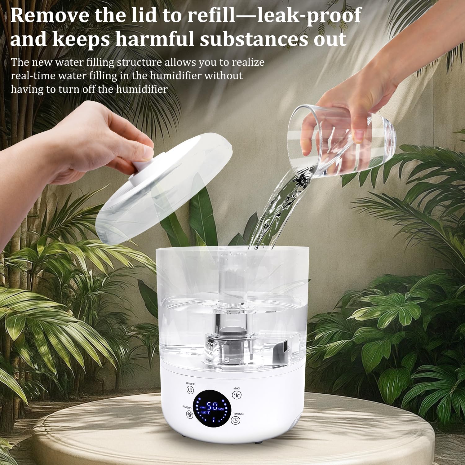 Toowell Nebulizzatore per rettili con 3 livelli di nebulizzazione regolabili, umidificatore intelligente per rettili da 4 l, con controllo automatico dell'umidità, timer, telecomando, riempimento