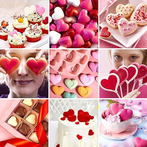 Miniatura 4 de 3 moldes de silicona para hornear para el día de la madre, moldes de silicona en forma de corazón, molde de dona de corazón, oso de corazón, molde