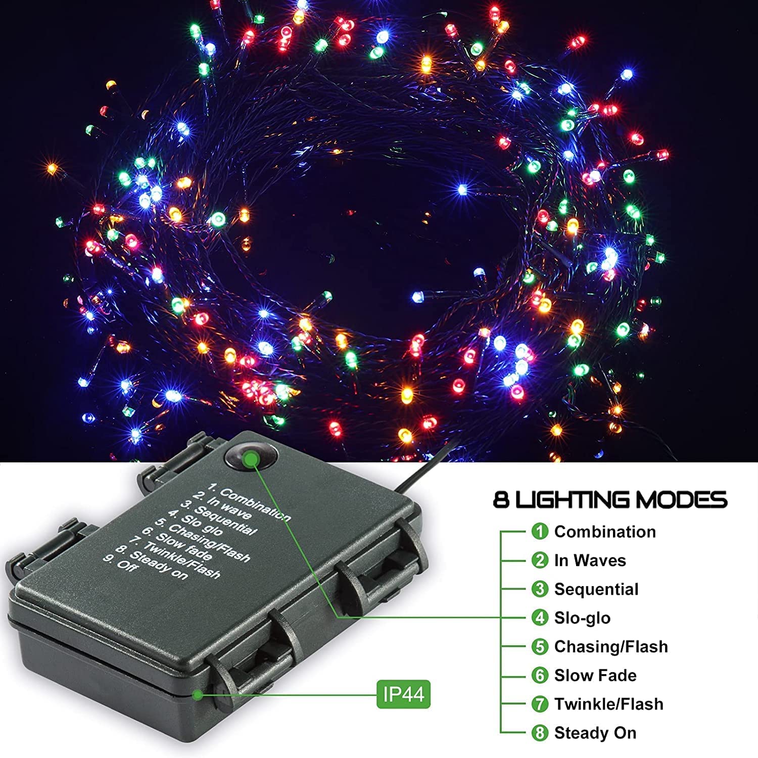 Luces LED De Peces De Colores – 4 Metros, 40 Luces, Impermeable, 8 Modos Con Mando, Para Decoración Interior Y Exterior