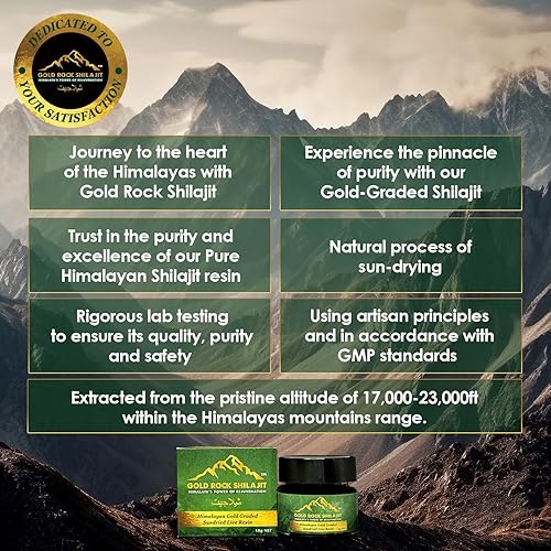 Miniatura 2 de Resina viva Shilajit pura del Himalaya, 0.53 oz, auténtica resina shilajeet del Himalaya graduada en oro