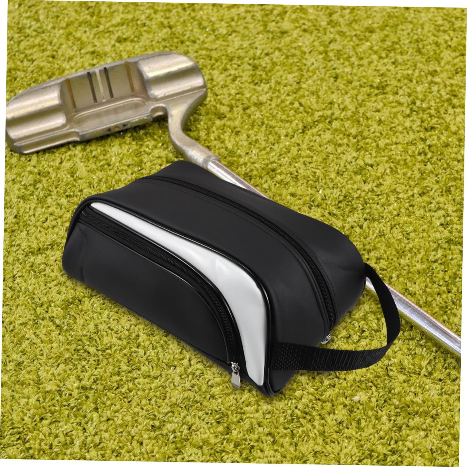 Weiße Golfschuhbeutel aus Pu, Staubdicht für Outdoor Sportschuhe | Zuhause und Reise, Griffiger Trageeinsatz, Vielseitige Aufbewahrung für Golf und Trainingsschuhe