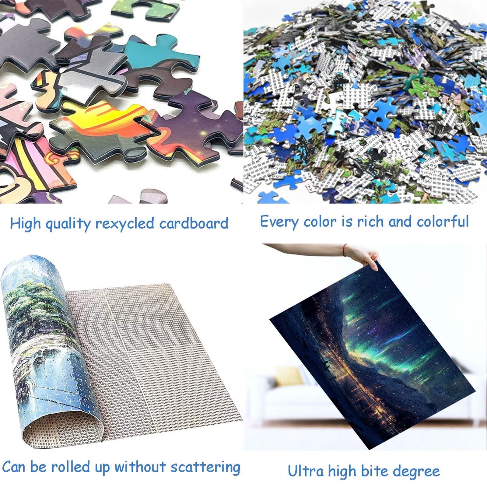 Puzzle 3000 elementów zorza polarna puzzle dla dorosłych miasto 122 x 81 cm Unikalne rzemiosło klasyczne 3D drewniane układanka do rodzinnych gier biznesowych, układanka do samodzielnego wykonania