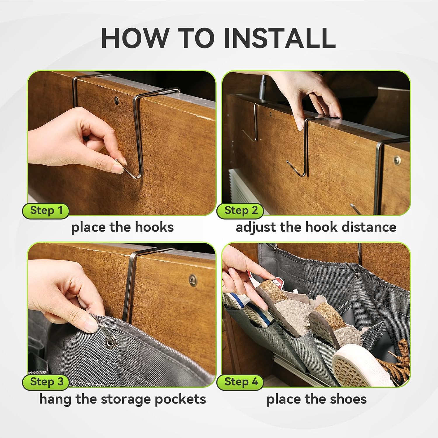 RVMATE RV Shoe Storage Organizer, Grey, 10 Pockets