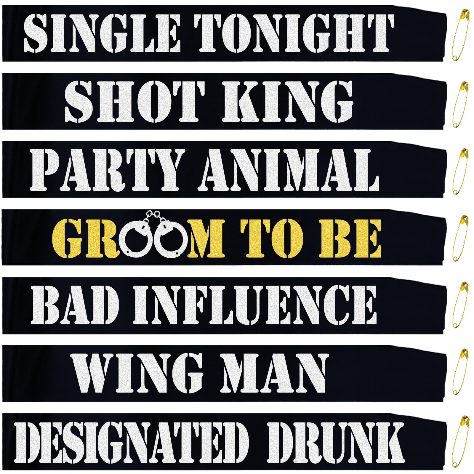 SKJIAYEE 7 Pcs Bachelor Party Sashes Set - Funny Groom to Be/Team Groom/Groomsmen/Best Man Sash for Men Bachelor Bachelorette Party Accessories Favors