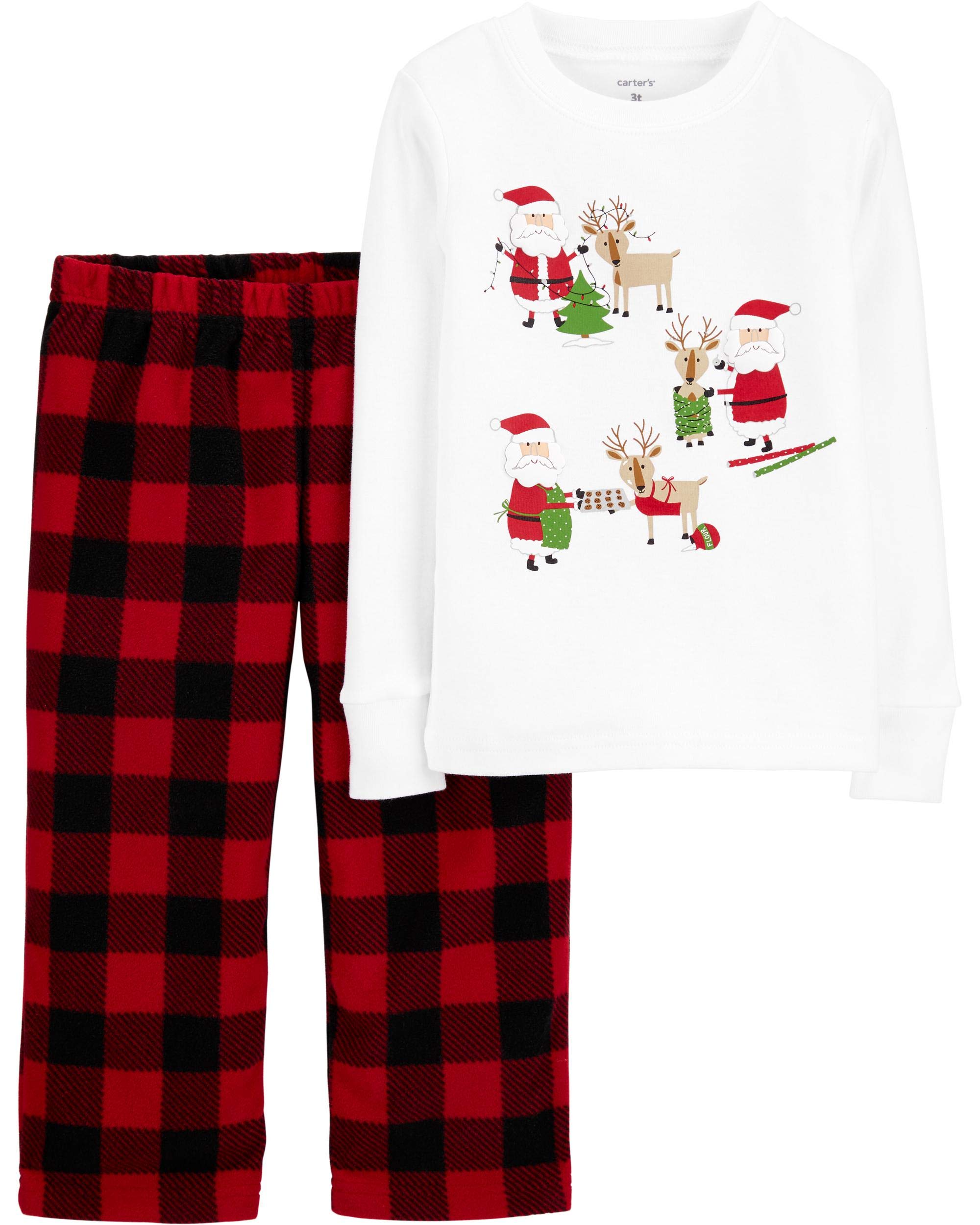 Carter's Baby Boy Christmas 2-Piece Cotton & Fleece PJs (18 Months)