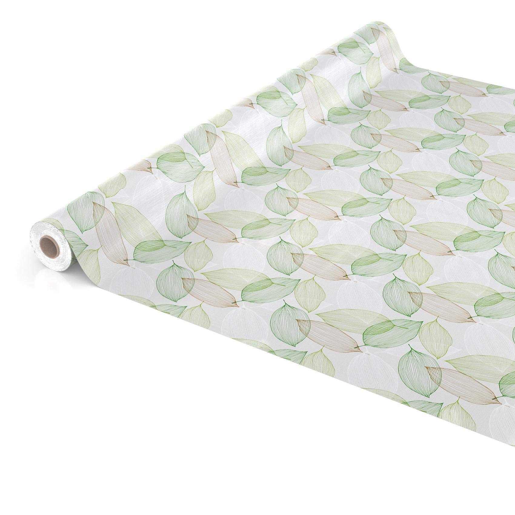 Anro Tovaglia In Tela Cerata Foglie - Plastica PVC, Verde Chiaro, 100x140 Cm, Antimacchia E Impermeabile - 2