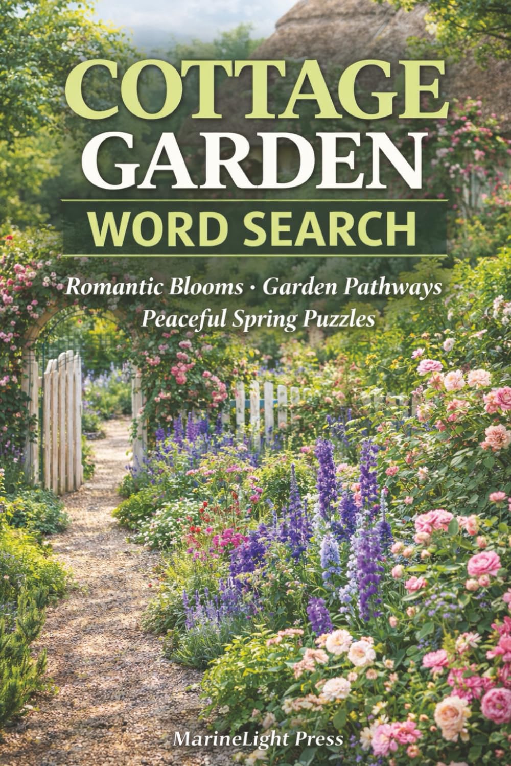 Cottage Garden Word Search: Romantic Blooms - Garden Pathways Peaceful Spring Puzzles