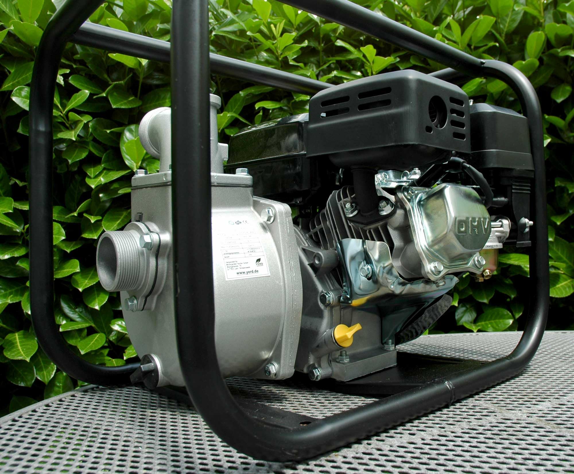 YERD Garten-Wasserpumpe mit 2" Zoll Anschluss, TKB50, 5,5 PS 4-Takt | OHV Motor, 30.000 l/h Födermenge, 30m Förderhöhe, Schlauchanschlüsse 2“