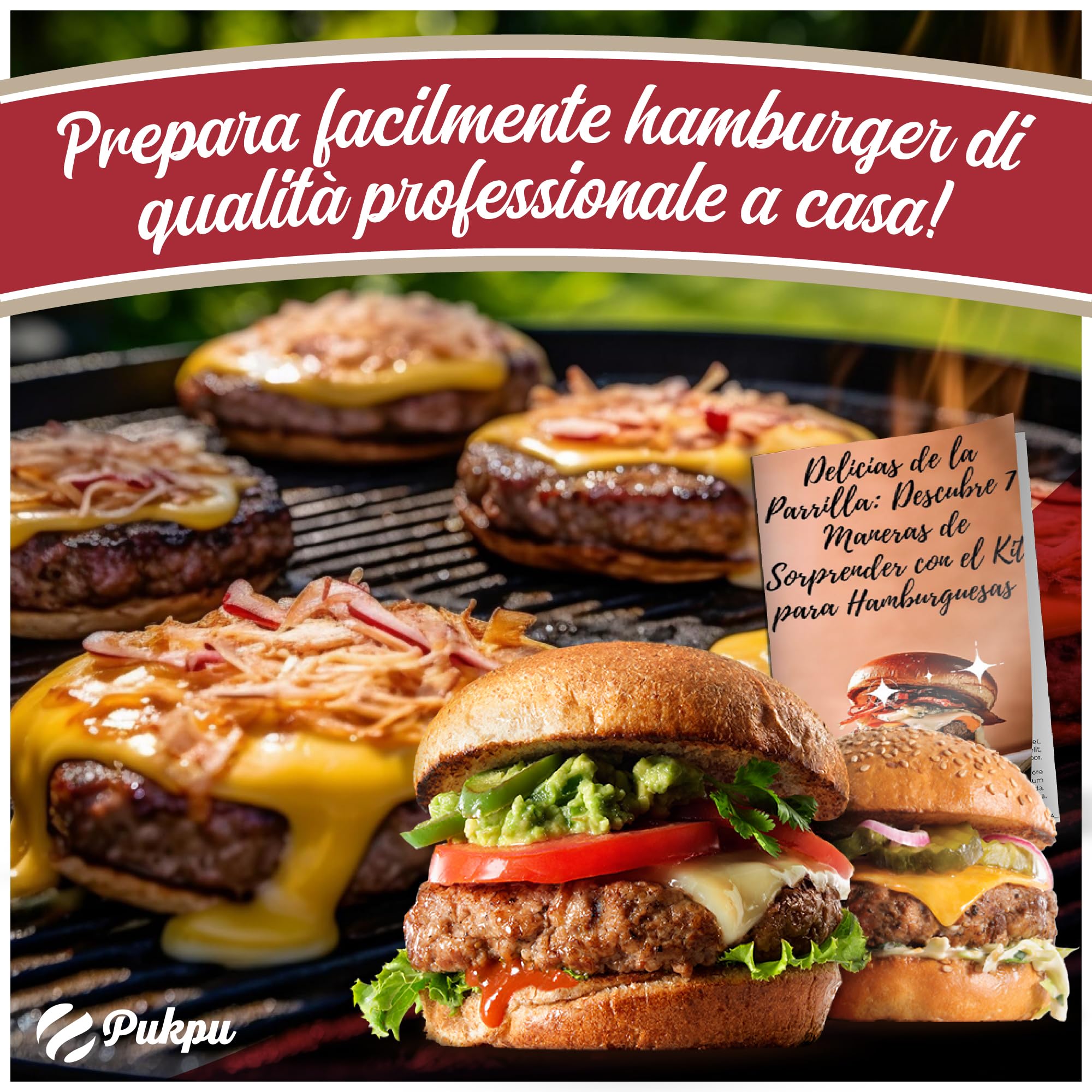 Kit Smash Burger – Pressa Hamburger, Spatola, Cloche e Accessori Piastra per Smash Burger e Hamburger Fatti in Casa
