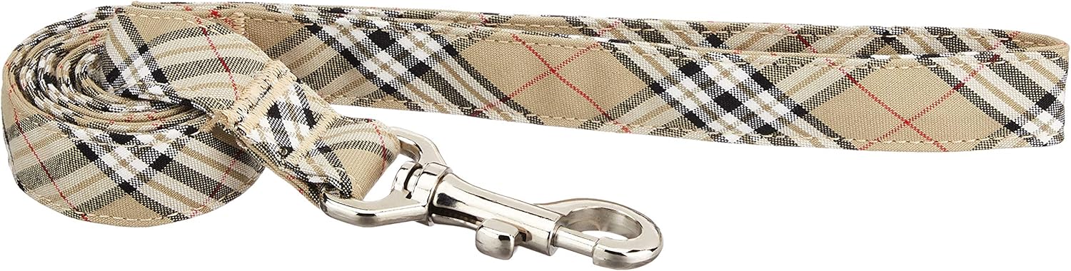 Toto&Pal Royal Tartan Check Lead Beige 25mm