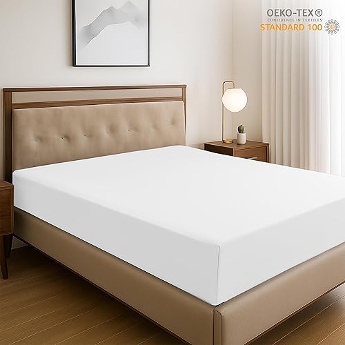 Miniatura 2 de Lux Decor Collection Sábana bajera de 16 pulgadas de profundidad de microfibra cepillada ultra suave de 1800 hilos, resistente a las arrugas, la