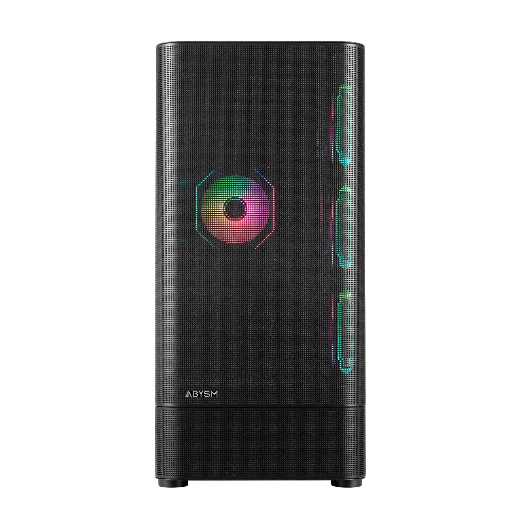 Abysm Gaming Caja ATX Danube SAVA H500 II Air Black | Cristal Lateral Templado, Panel de Rejilla, Siete Slots de Expansión, 4 Ventiladores 120mm ARGB Preinstalados