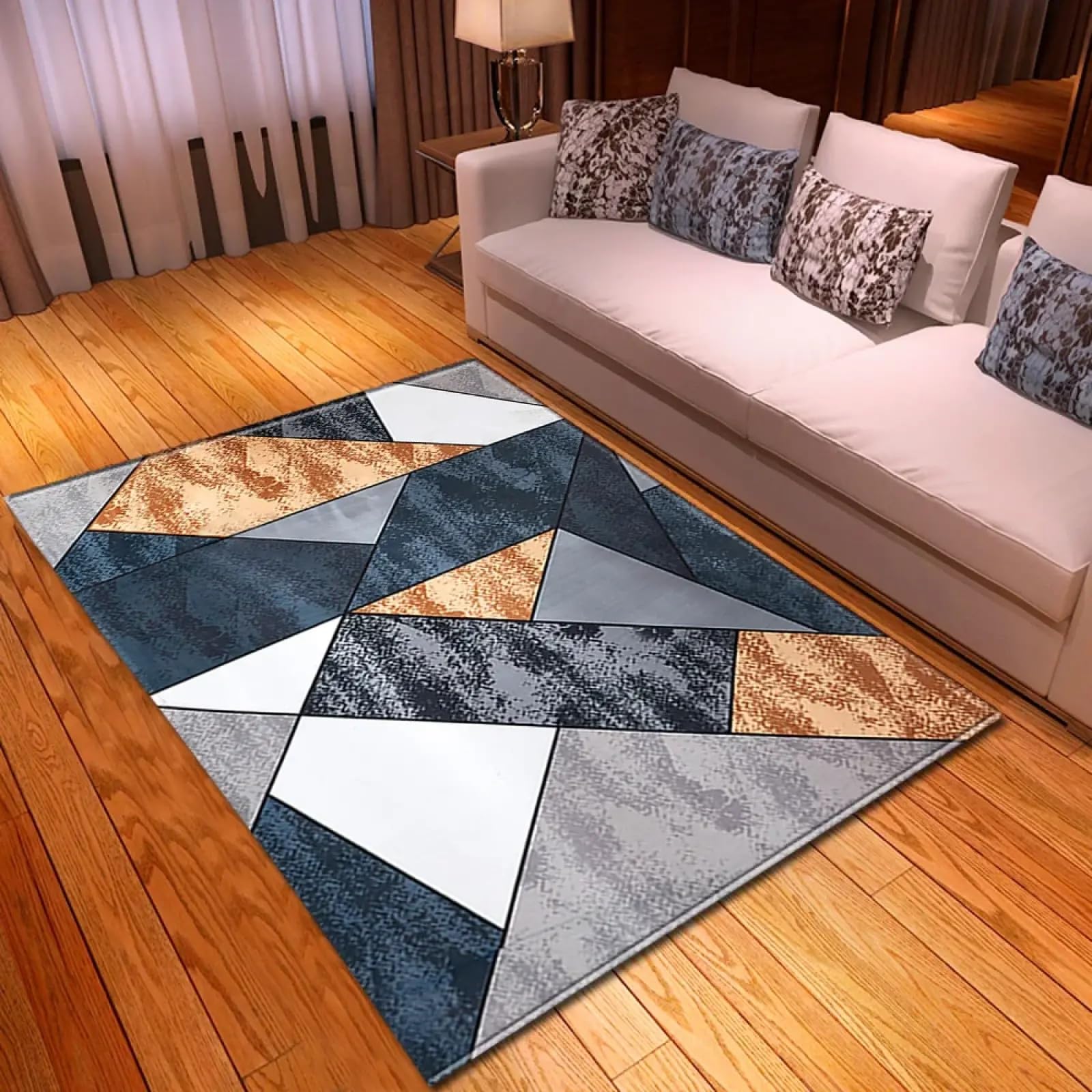 Tapis pour salon géométrique 3D de 80x160cm idéal en descente de lit
