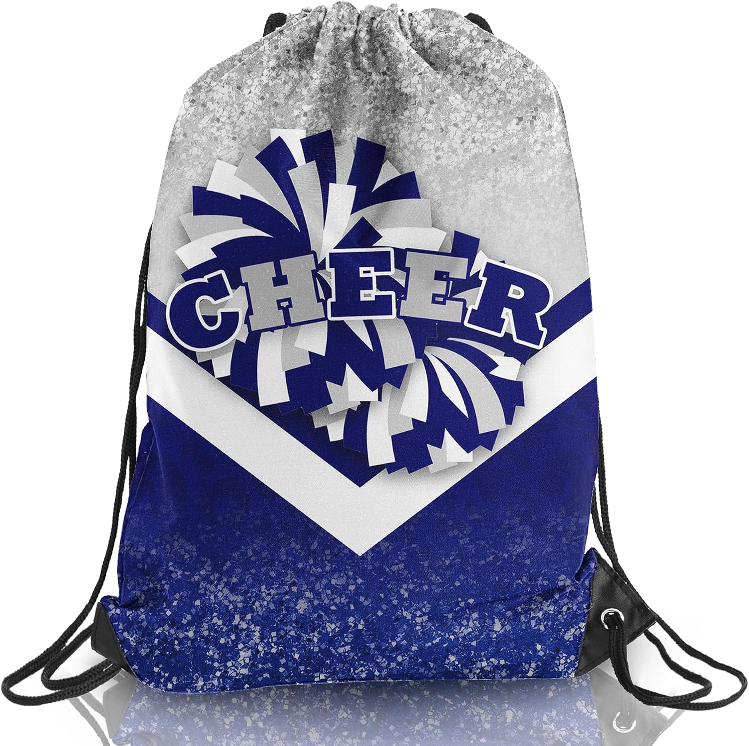 Cheer Drawstring Bag for Cheerleaders Women (Black&Red)